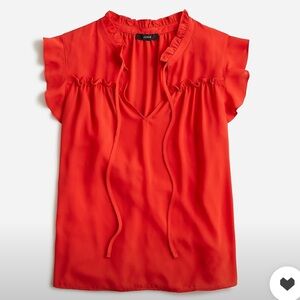 J.Crew Women's Red Ruffled Top
